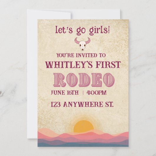 first rodeo birthday invitation feestdagenkaart (Voorkant)