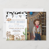 First Rodeo Birthday Invitation with Photo Kaart (Voorkant)