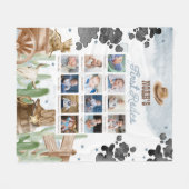 First Rodeo Birthday Rustic Monthly Photo Sign Fleece Deken (Voorkant (Horizontaal))