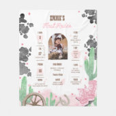 First Rodeo Boho Wild West Milestone Sign  Fleece Deken (Voorkant)