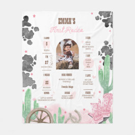 First Rodeo Boho Wild West Milestone Sign  Fleece Deken