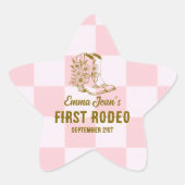 First Rodeo Brown Cowgirl Boots 1st Birthday Ster Sticker (Voorkant)