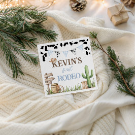 First Rodeo Cowboy Baby Birthday Napkin Servet