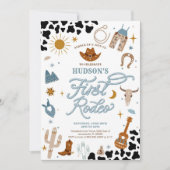 First Rodeo Cowboy Party Invitation Kaart (Voorkant)