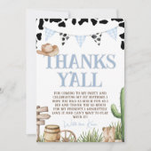 First Rodeo Cowboy Thank You Card Kaart (Voorkant)