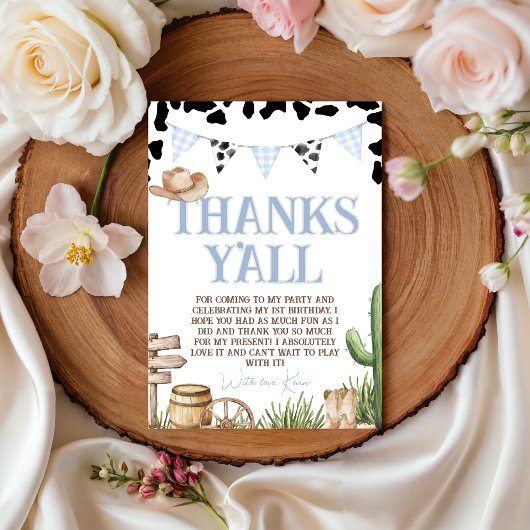 First Rodeo Cowboy Thank You Card Kaart
