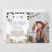 First Rodeo Cowboy Thank You Card Photo Kaart (Voorkant)