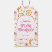 First Rodeo Cowgirl Pink 1st Birthday Party Cadeaulabel (Voorkant)