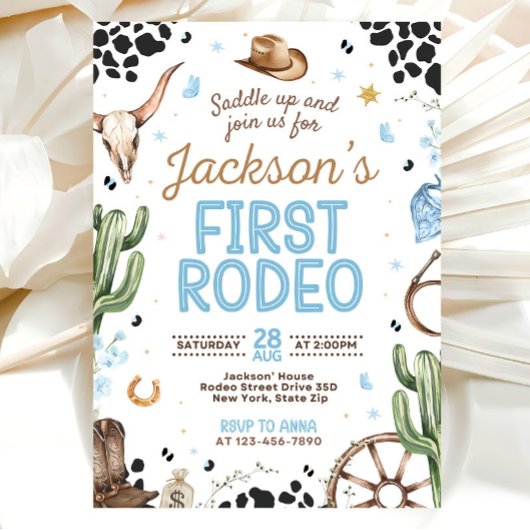 First Rodeo Invitation, My 1st Rodeo Invitation Kaart