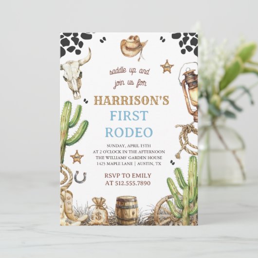 First Rodeo Invitation, My 1st Rodeo Invitation Kaart (Staand voorkant)