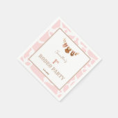 First Rodeo Pink Cowgirl Western Birthday Servet (Hoek)