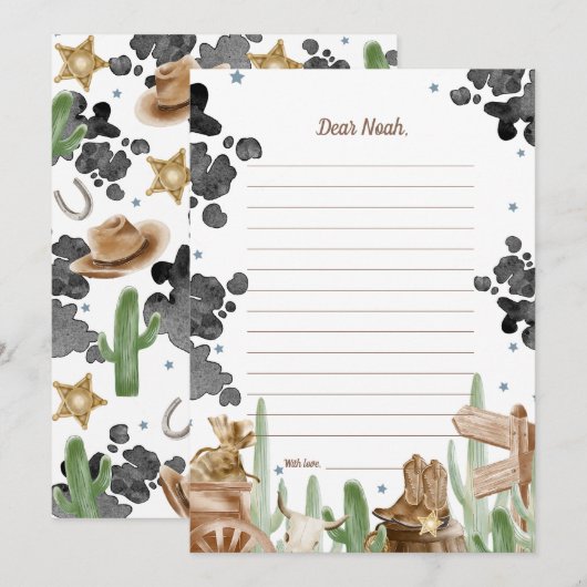 First Rodeo Rustic Wild West Time Capsule Cards Kaart (Voorkant / Achterkant)