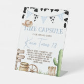 First Rodeo Time Capsule Sign Reclamebord Met Voetstuk (Voorkant)