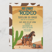 First Rodeo, Turquoise, Horse, 1st Birthday Kaart (Voorkant / Achterkant)