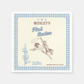 First Rodeo Western Boy 1st Birthday Paper Napkin Servet (Voorkant)