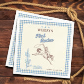 First Rodeo Western Boy 1st Birthday Paper Napkin Servet