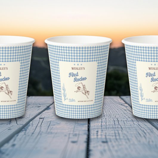 First Rodeo Western Cowboy 1st Birthday Party Papieren Bekers