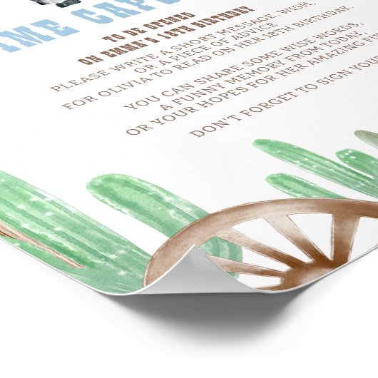 First Rodeo Wild West Baby Cow Time Capsule Sign Poster (Hoek)