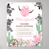First Rodeo Wild West Boho Time Capsule Sign Poster (Voorkant)