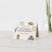 First Rodeo Wild West Cowboy Blue Birthday Bedankkaart (Voorkant)