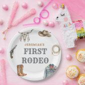 First Rodeo Wild West Cowboy Blue Birthday Papieren Bordje (Feest)