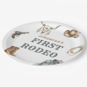 First Rodeo Wild West Cowboy Blue Birthday Papieren Bordje (Gekanteld)