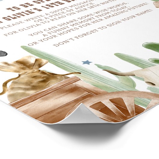 First Rodeo Wild West Rustic Time Capsule Sign Poster (Hoek)