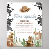 First Rodeo Wild West Rustic Time Capsule Sign Poster (Voorkant)