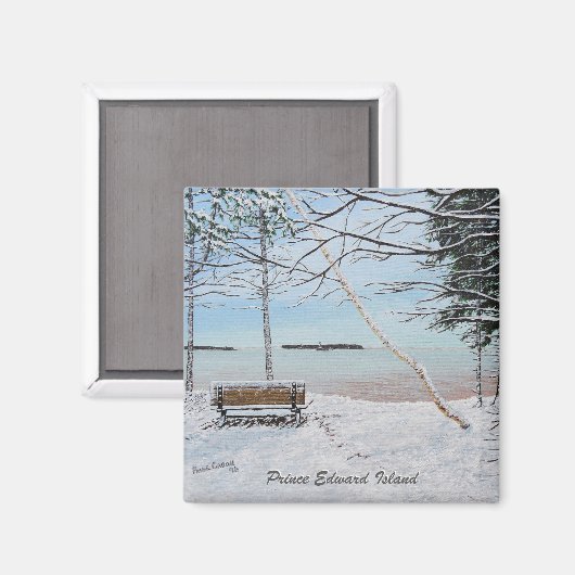 First Snowfall Square Magnet (Voorkant / Achterkant)