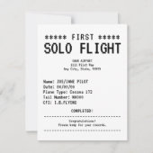 First Solo Flight Congratulations Flat Card (Voorkant)