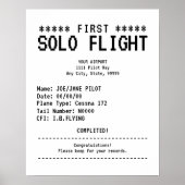 First Solo Flight Congratulations Poster (Voorkant)