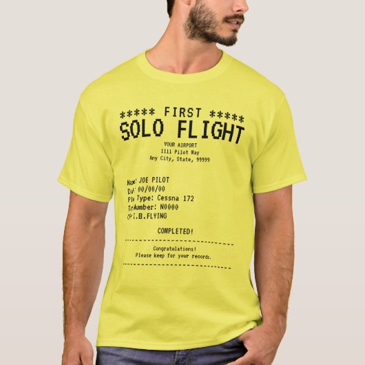 First Solo Flight T-Shirt (Voorkant)
