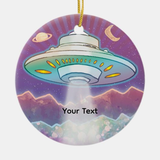 First Spaceship Keramisch Ornament (Voorkant)