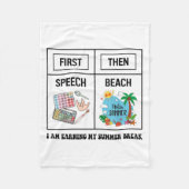 First Speech Then Beach Funny Speech Therapy Summe Fleece Deken (Voorkant)
