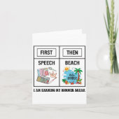 First Speech Then Beach Funny Speech Therapy Summe Kaart (Voorkant)