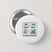 First Speech Then Beach Funny Speech Therapy Summe Ronde Button 5,7 Cm (Voorkant /achterkant)