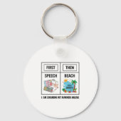 First Speech Then Beach Funny Speech Therapy Summe Sleutelhanger (Voorkant)