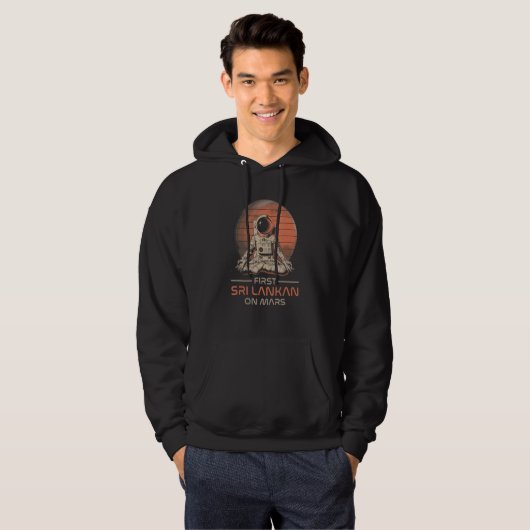First Sri Lankan On Mars Space Theme Humor Galaxy Hoodie (Voorkant volledig)