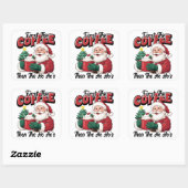 First The Coffee Then Ho Ho's Santa Vierkante Sticker (Vel)