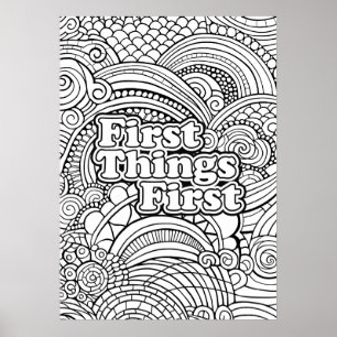 First Things Eerste Abstracte Patroon Volwassen Kl Poster
