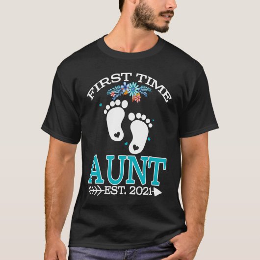 First Time Aunt 2021 New Aunt to be  Baby T-shirt (Voorkant)