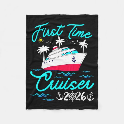 First Time Cruiser 2026 1st Cruise Vacation Family Fleece Deken (Voorkant)