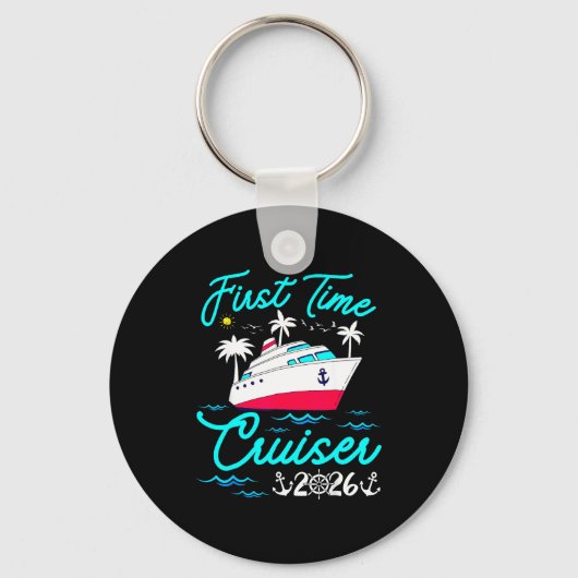 First Time Cruiser 2026 1st Cruise Vacation Family Sleutelhanger (Voorkant)