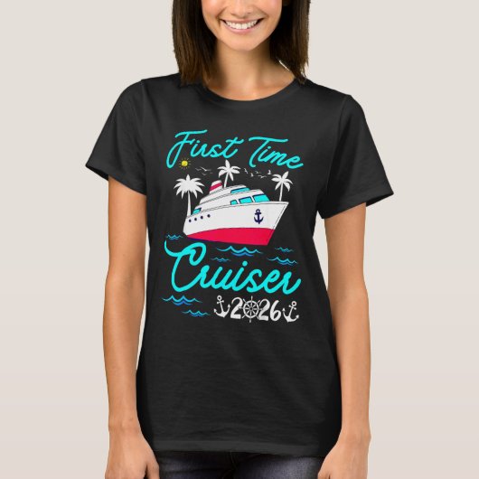 First Time Cruiser 2026 1st Cruise Vacation Family T-shirt (Voorkant)