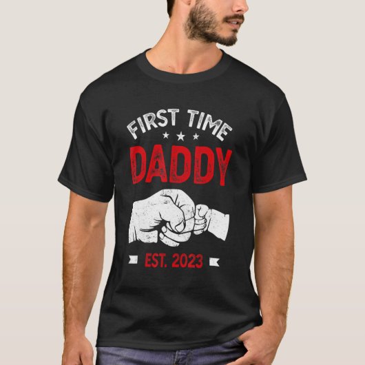 First Time Dad 2023 Father s Day Promoted Daddy Me T-shirt (Voorkant)