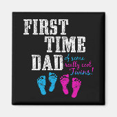 First Time Dad, Daddy Of Bg Twins, Father's Day Gi Magneet (Voorkant)