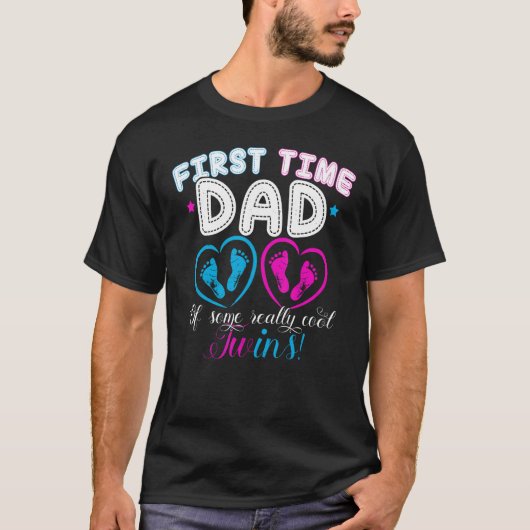 First Time Dad Daddy Of Twins Father s Day Gif T-shirt (Voorkant)