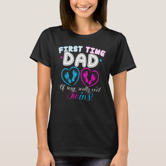 First Time Dad Daddy Of Twins Father s Day Gif T-shirt (Voorkant)