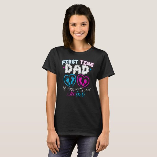 First Time Dad Daddy Of Twins Father s Day Gif T-shirt (Voorkant volledig)