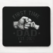 First Time Dad Est 2025 Fist Bump New Dad Father's Muismat (Voorkant)